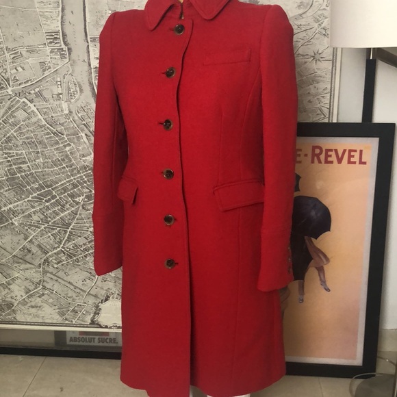 J.Crew Double Cloth wool red coat size 10 - Picture 4 of 16